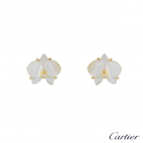 Cartier 18k Y/G Caresse d'Orchidées par Cartier Earrings B8045200